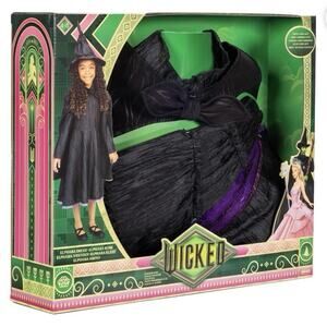 Wicked Deluxe Elphaba Black Dress & Accessories Costume Girls 4-6X Dress Up Set